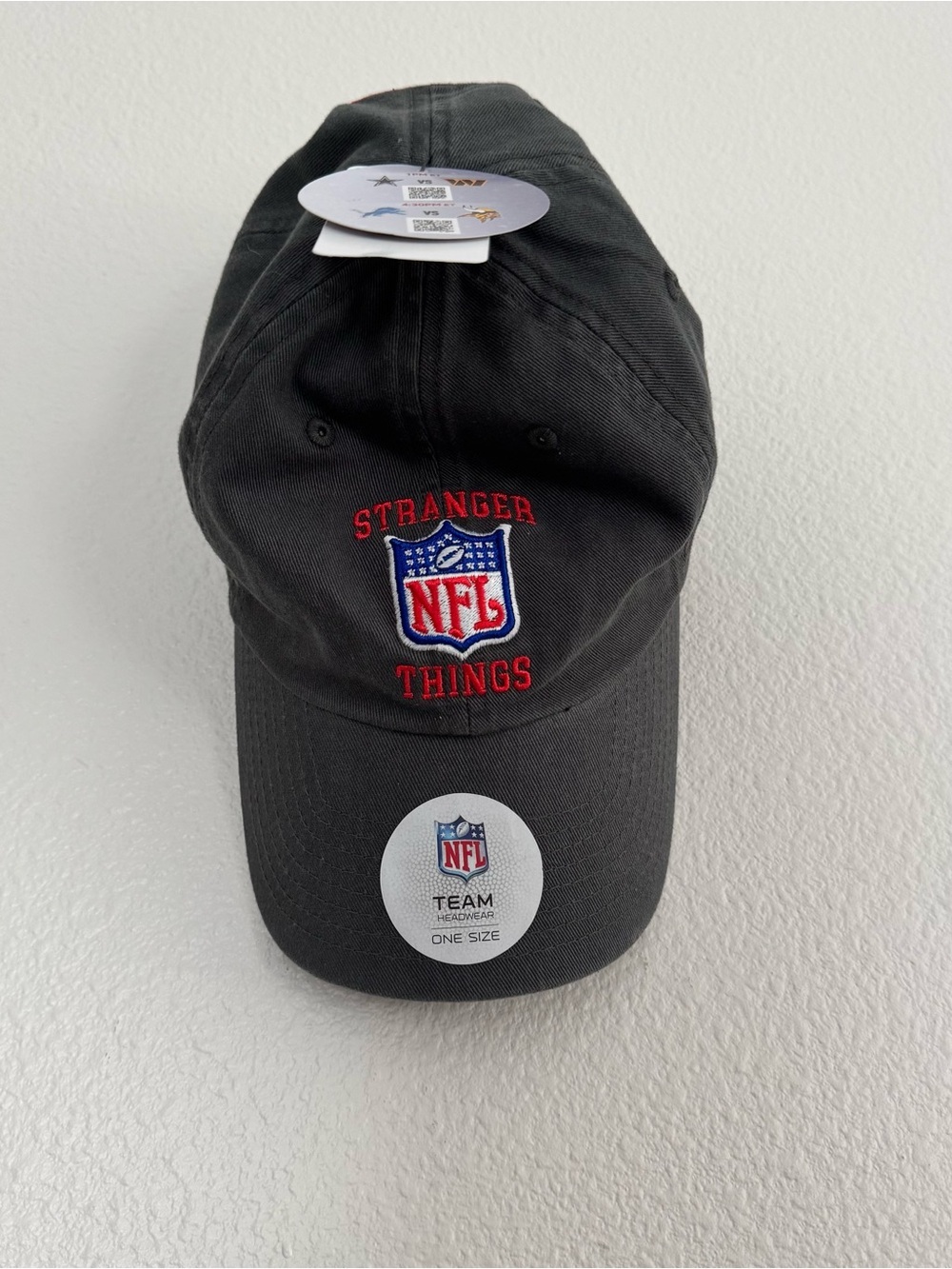 Official NFL x Stranger Things Gray Baseball Cap